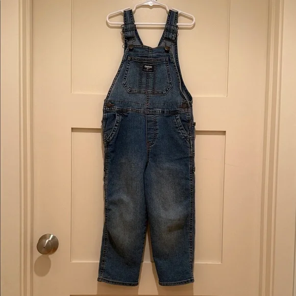 🧵 OshKosh B’gosh 5T Denim Overalls | Classic Vestbak Toddler Jean Dungarees - Picture 3 of 9
